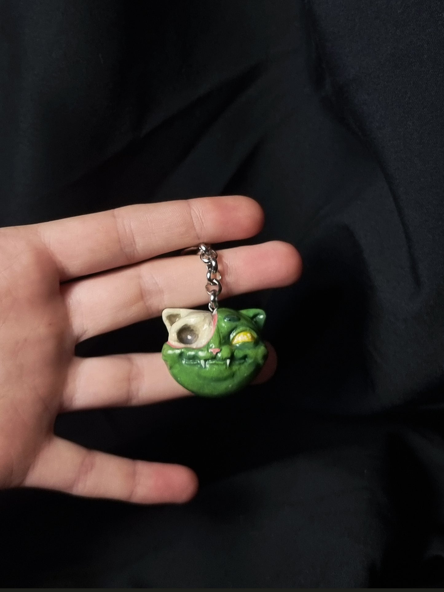 Handmade Cat Charm - Zombie Cat
