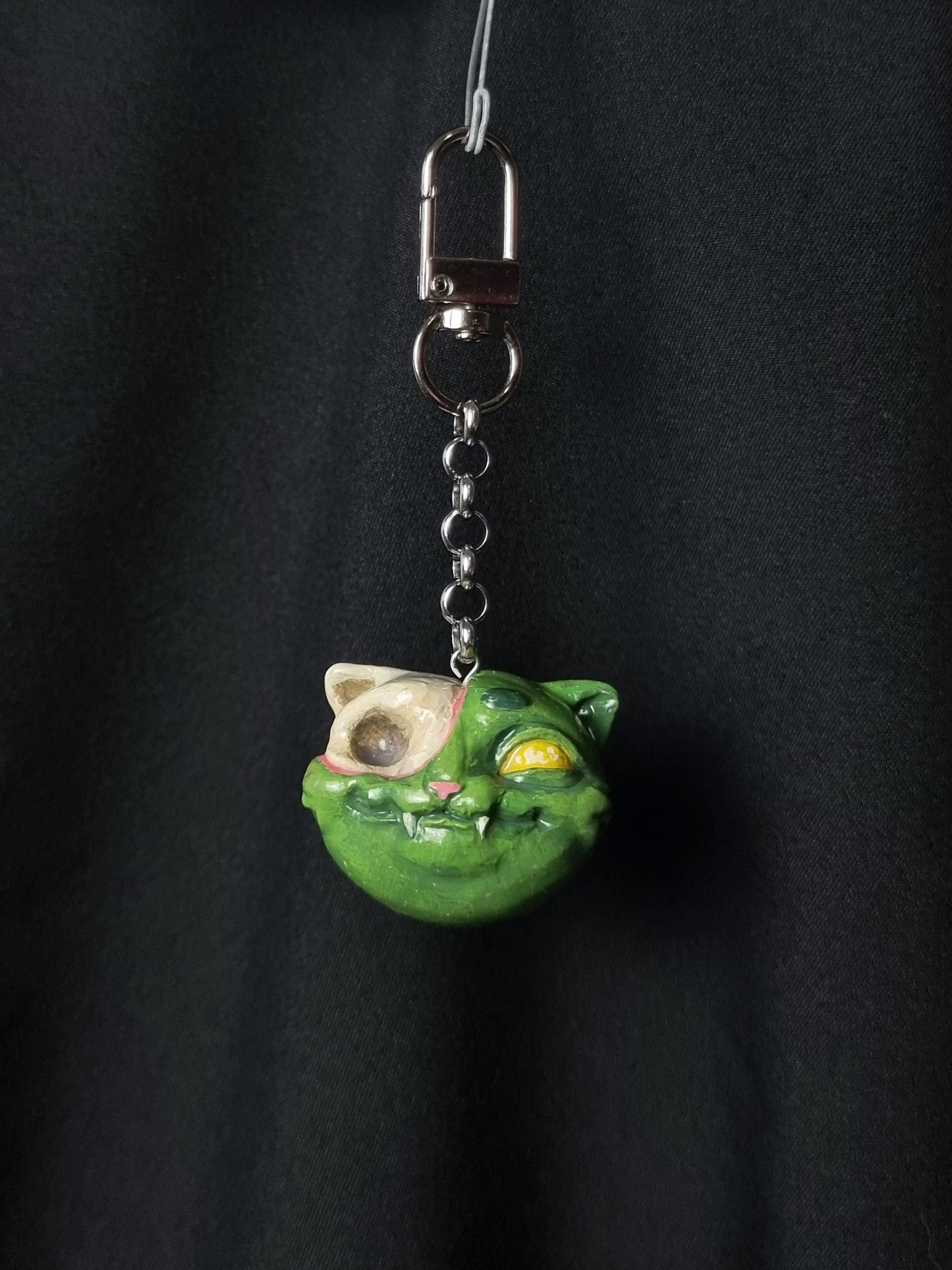 Handmade Cat Charm - Zombie Cat