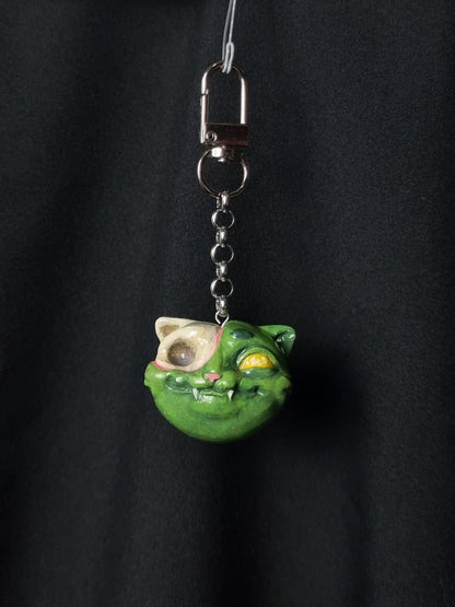 Handmade Cat Charm - Zombie Cat