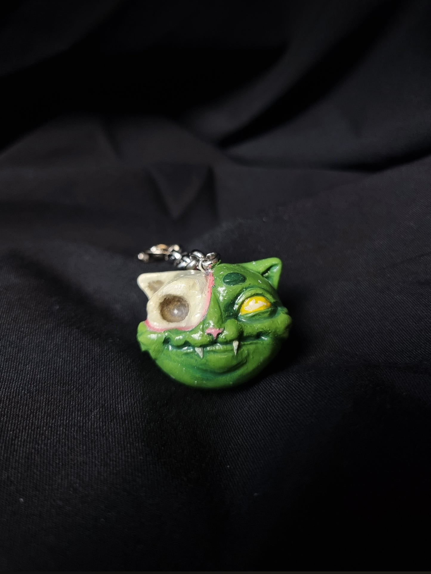 Handmade Cat Charm - Zombie Cat