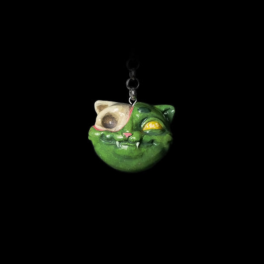Handmade Cat Charm - Zombie Cat